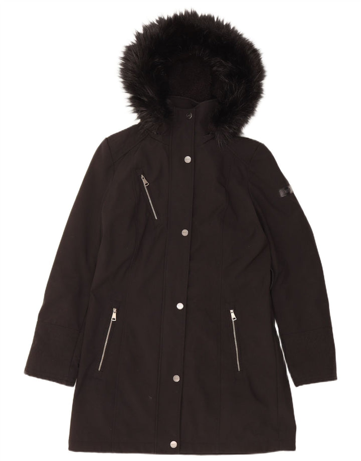 Dkny Γυναικείο μπουφάν Parka με κουκούλα UK 10 Small Black Polyester