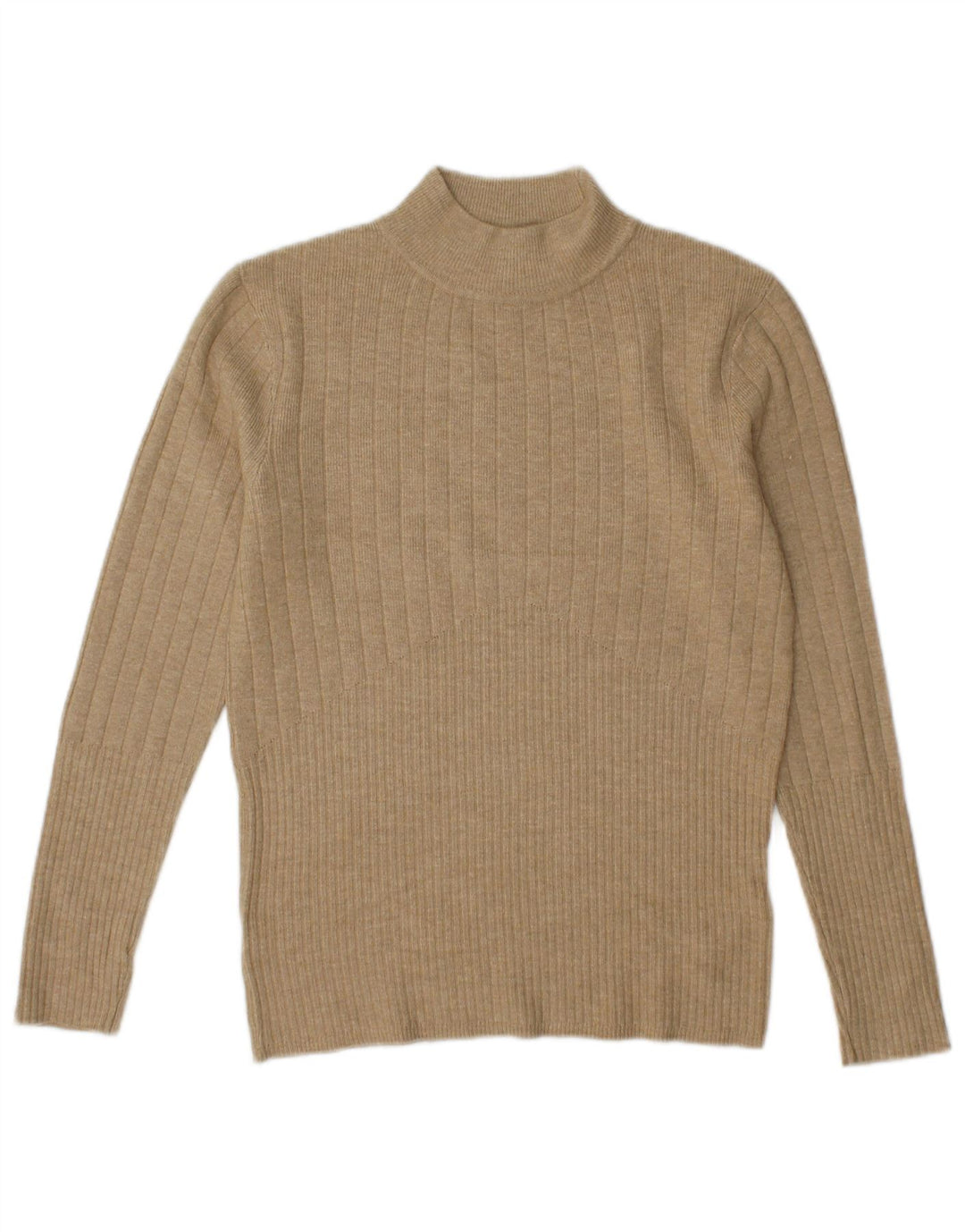 Marks & Spencer Γυναικείο πουλόβερ με λαιμό χελώνα UK 10 Small Beige Viscose