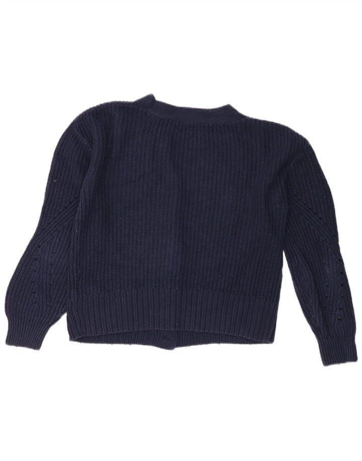 Marks & Spencer Γυναικείο πουλόβερ Crop Cardigan UK 10 Small Navy Blue