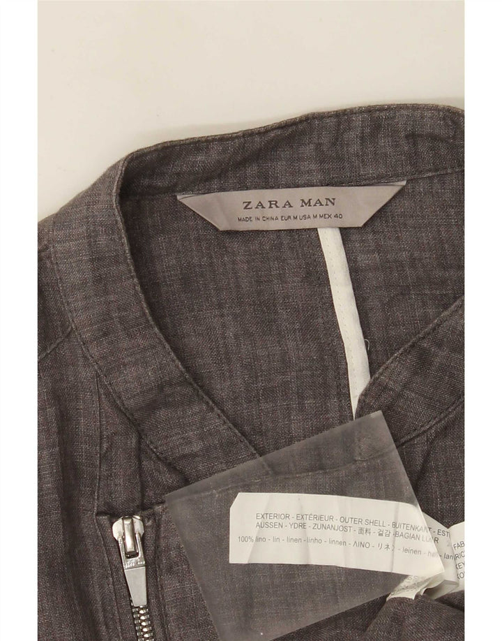 Zara Ανδρικό Utility Μπουφάν UK 36 Medium Grey Λευκό
