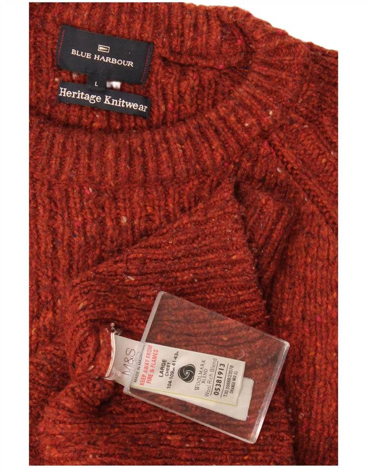 Ανδρικό πουλόβερ Marks & Spencer Autograph Boat Neck Jumper Μεγάλο Πορτοκαλί