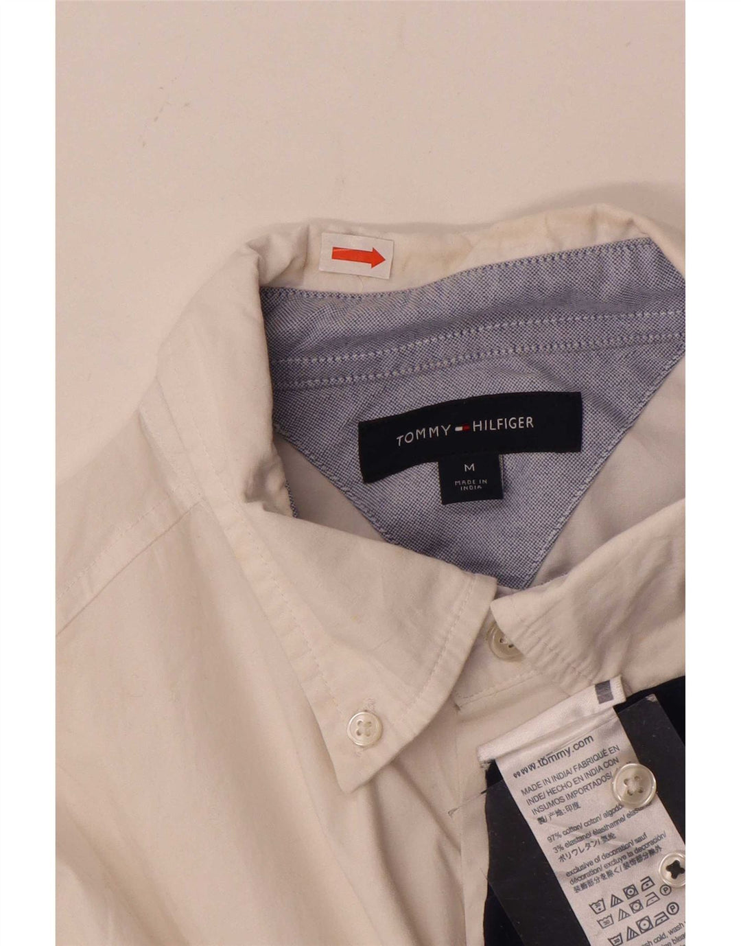 Ανδρικό πουκάμισο Tommy Hilfiger, μεσαίο λευκό χρώμα