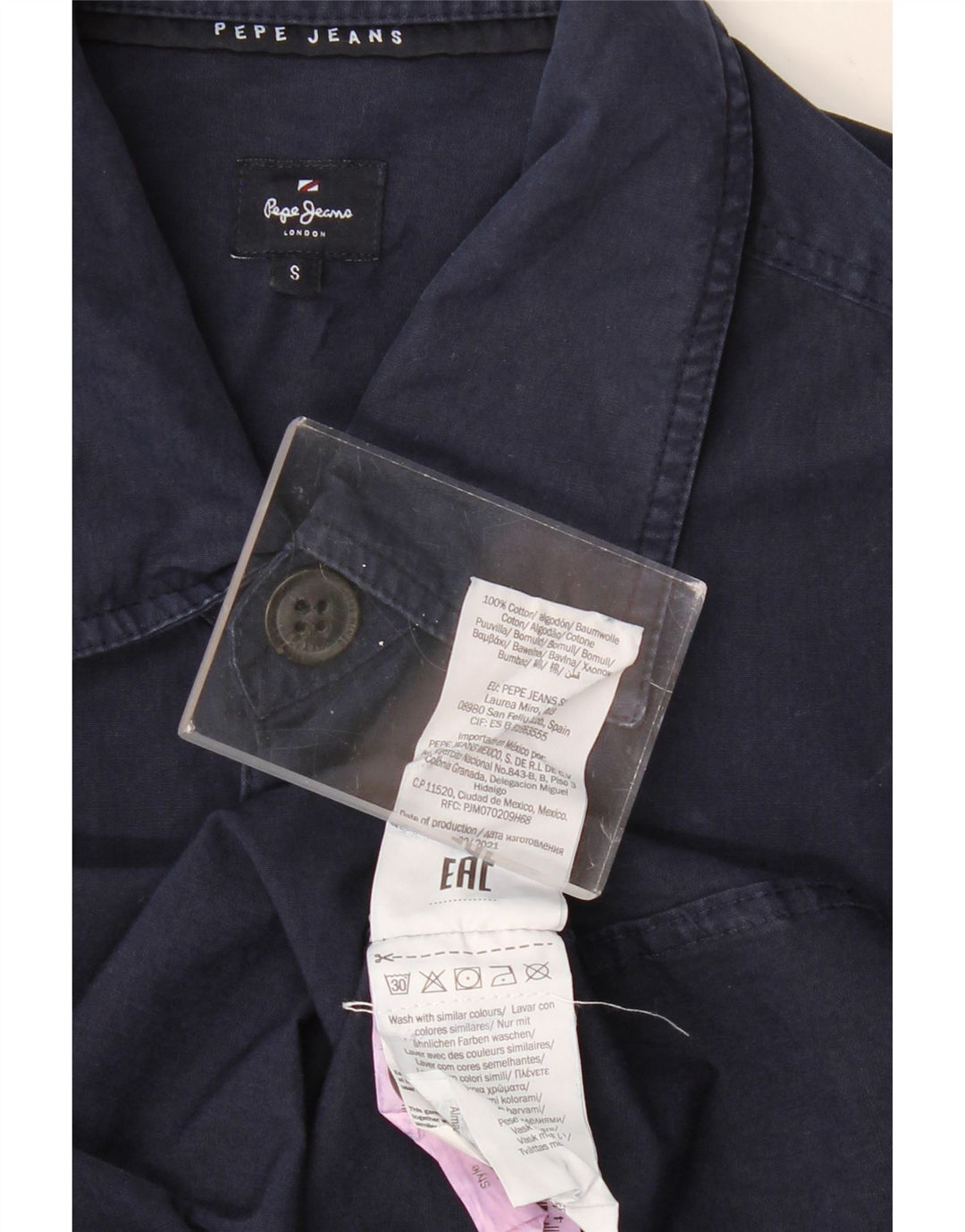 Ανδρικό γραφικό πουκάμισο PEPE JEANS Μικρό Βαμβακερό Navy Blue