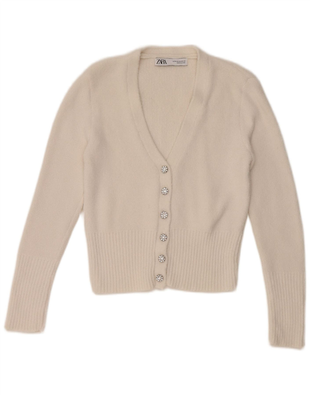 Ζακέτα Zara Crop UK 12 Medium White