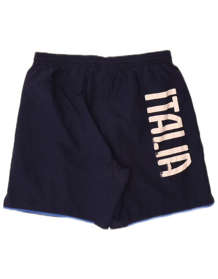 Puma Mens Italia Graphic Sport Short Small Navy Blue Polyester