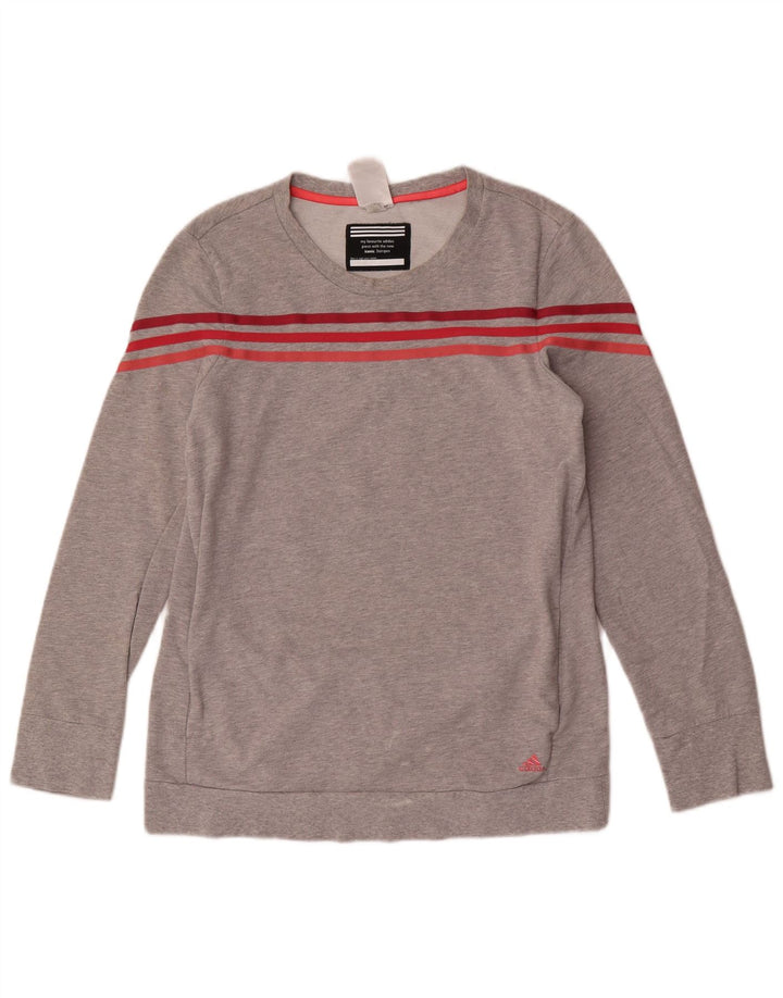 Γυναικείο φούτερ Adidas Jumper UK 12/14 Βαμβακερό μεσαίο γκρι με φλύκταινες