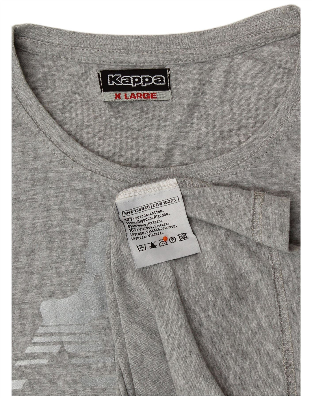 KAPPA Γυναικείο T-Shirt Top UK 18 XL Γκρι βαμβακερό