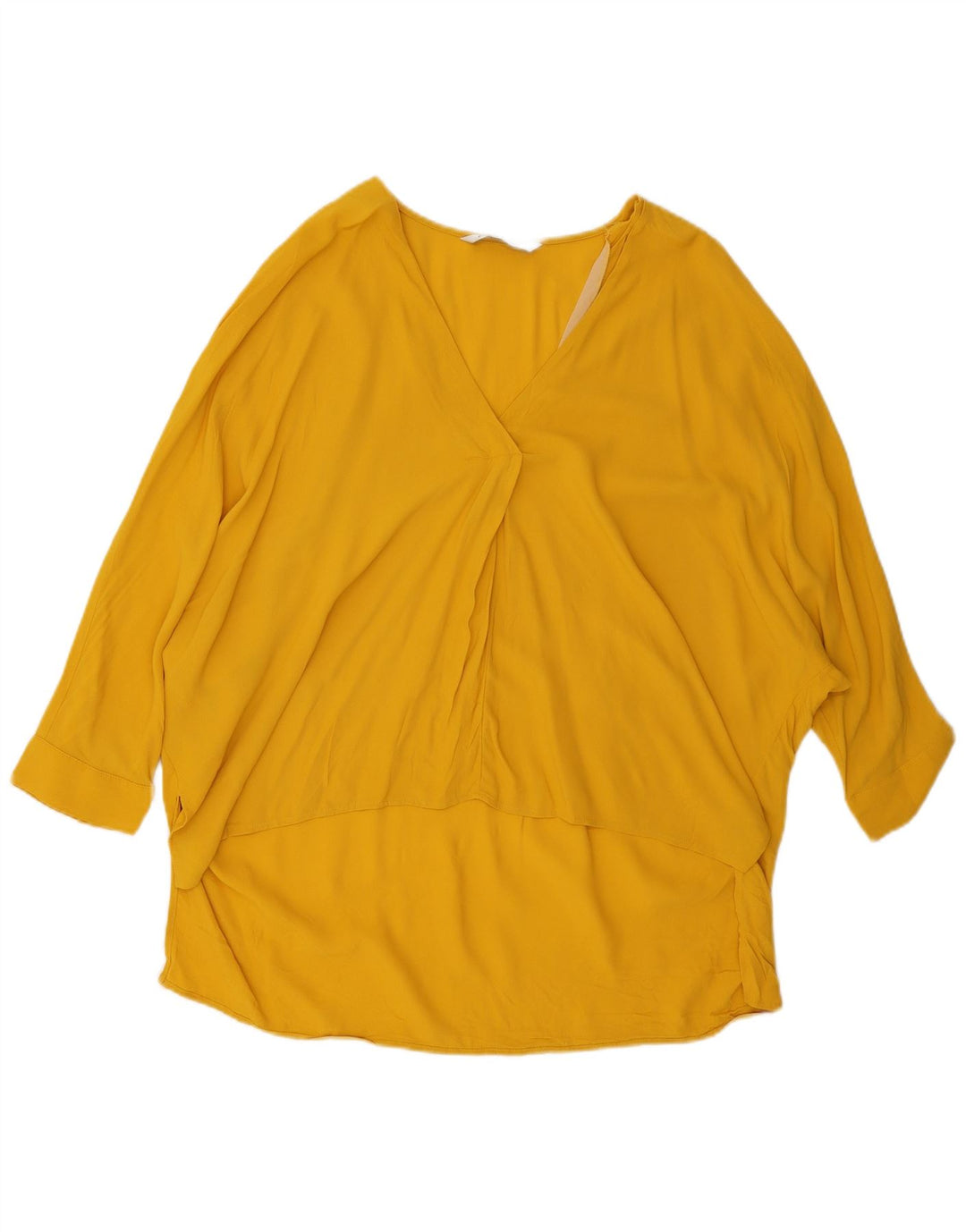 Zara Γυναικεία 3/4 Μπλούζα Oversized Μπλούζα UK 14 Medium Yellow
