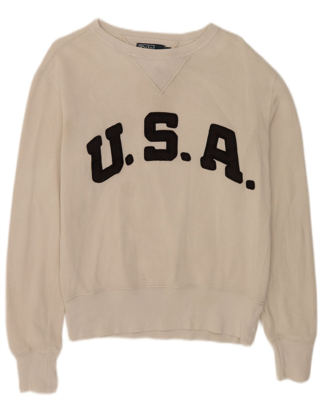 Γραφικό ανδρικό φούτερ Polo Ralph Lauren Jumper Small Off White
