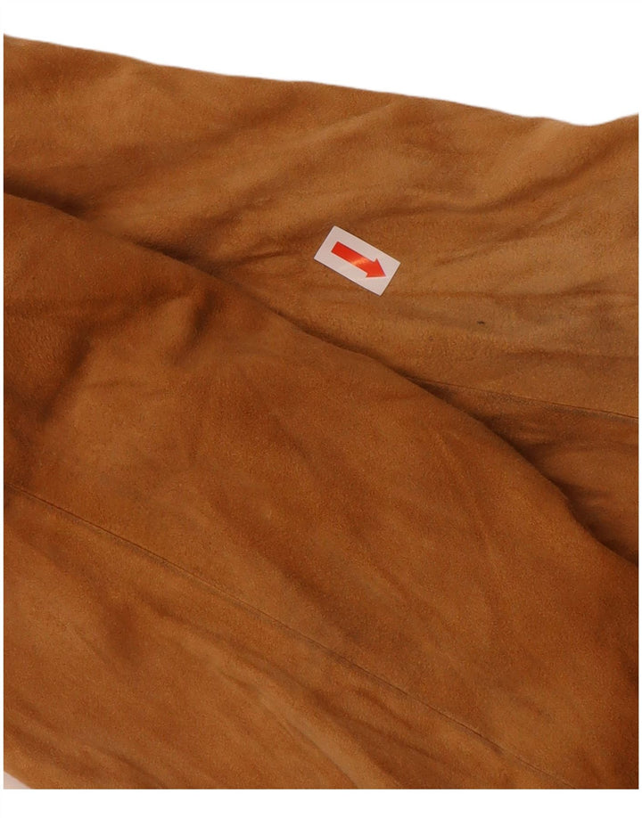 VINTAGE Womens Suede Jacket UK 14 Medium Beige