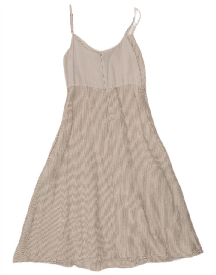 Γυναικείο φόρεμα Benetton Slip UK 12 Λευκό λινό με ρίγες