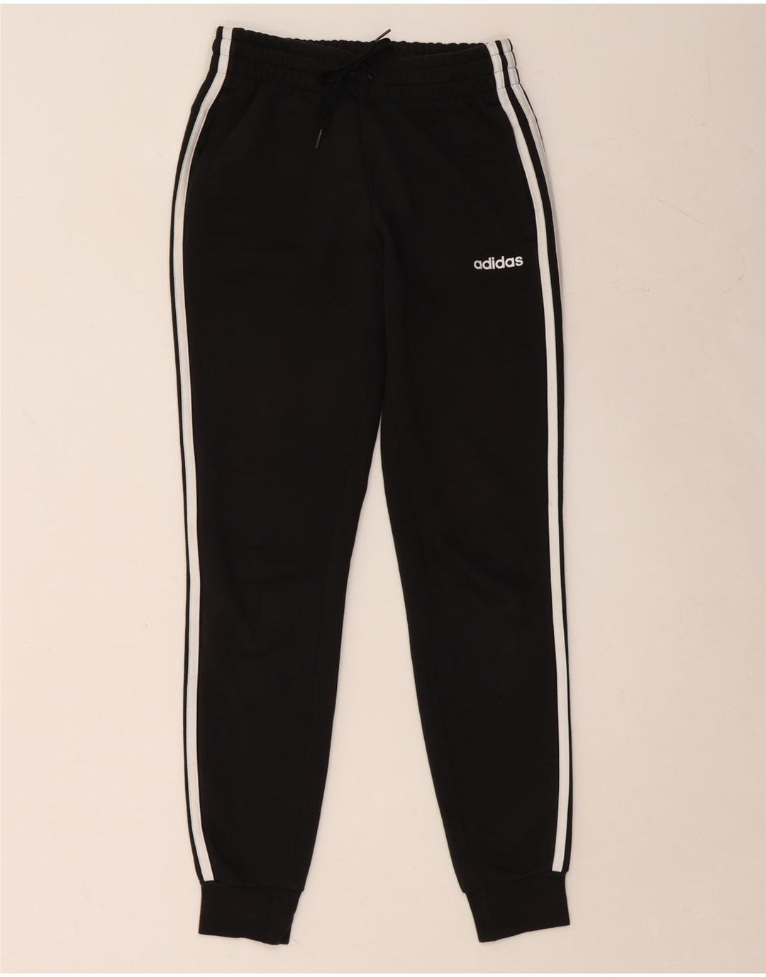 Γυναικεία αθλητική φόρμα ADIDAS Παντελόνι Joggers UK 4/6 XS Μαύρο βαμβακερό