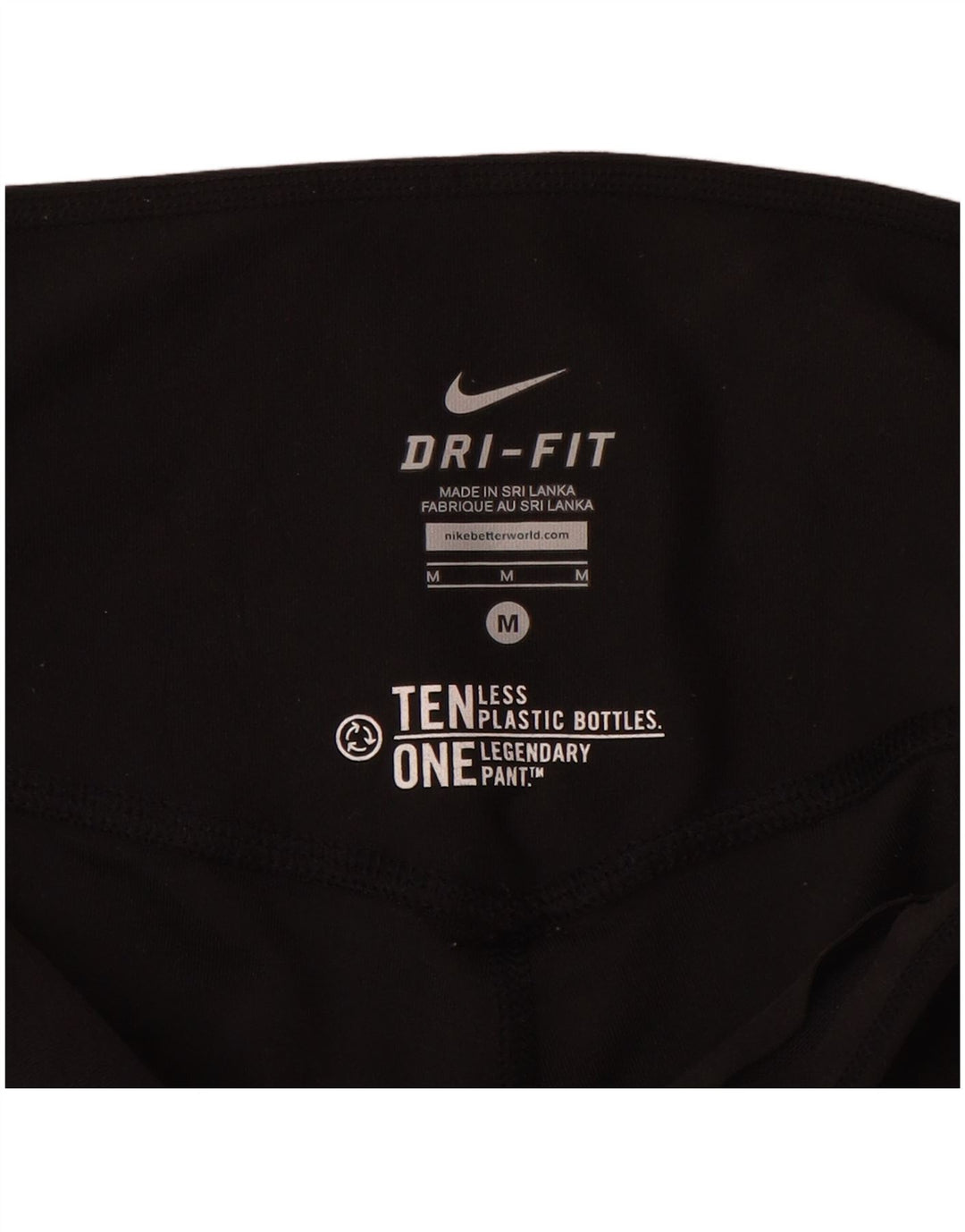 NIKE Womens Dri Fit Capri Leggings UK 12 Medium  Black Polyester