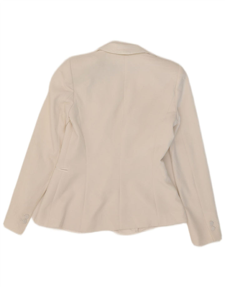 Zara Γυναικείο σακάκι 1 κουμπιού Blazer UK 10 Small White Polyester