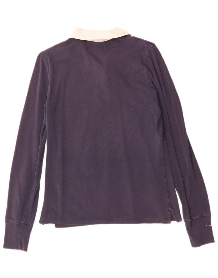 POLO RALPH LAUREN Γυναικείο μακρυμάνικο μπλουζάκι πόλο UK 12 Medium Navy Blue