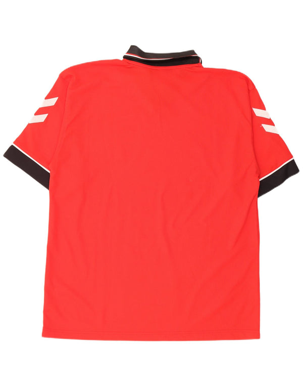 Ανδρικό γραφικό πόλο μπλουζάκι Hummel 2XL Κόκκινο πολυεστέρας