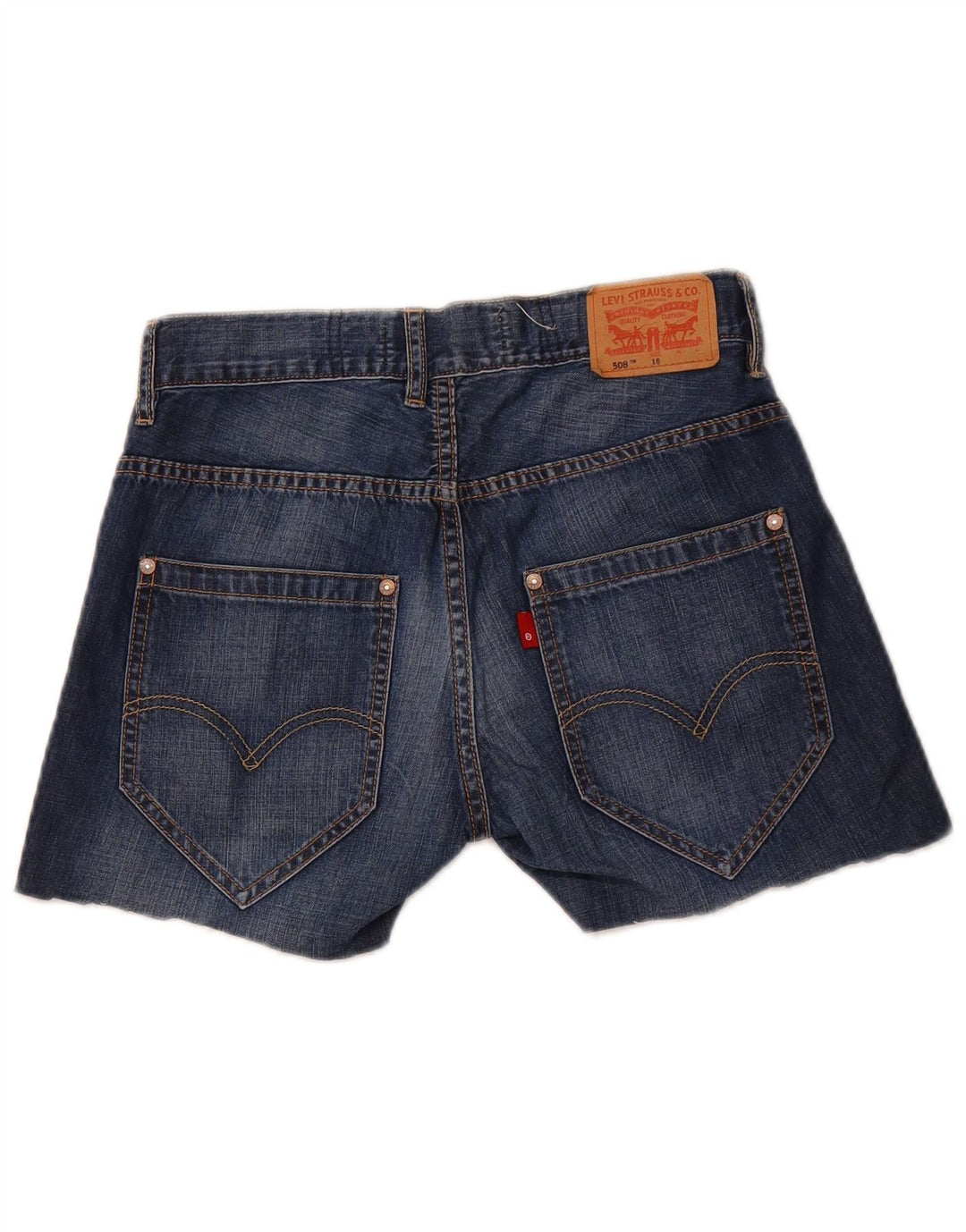 LEVI'S Girls 508 κανονικό τζιν σορτς 15-16 ετών W26 μπλε βαμβακερό