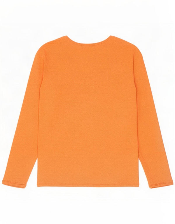 Zara Mens Boat Neck Jumper Sweater XL Orange Flecked Cotton
