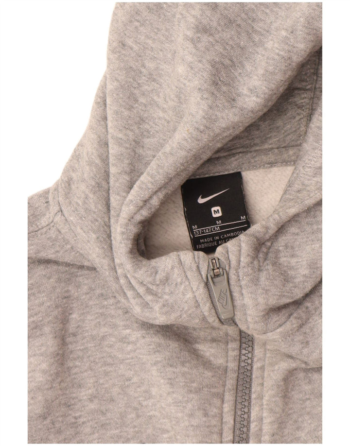 Πουλόβερ NIKE για αγόρια με κουκούλα με φερμουάρ 10-11 ετών, μεσαίο βαμβακερό γκρι
