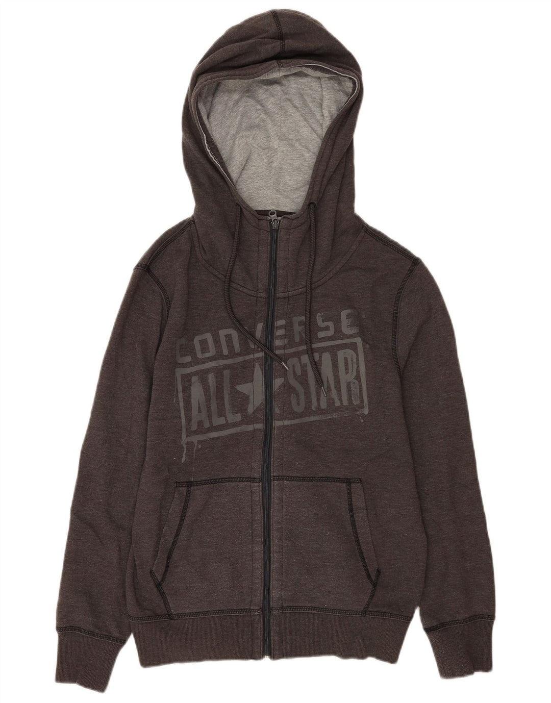 Ανδρικό πουλόβερ με κουκούλα με φερμουάρ Converse Medium Grey