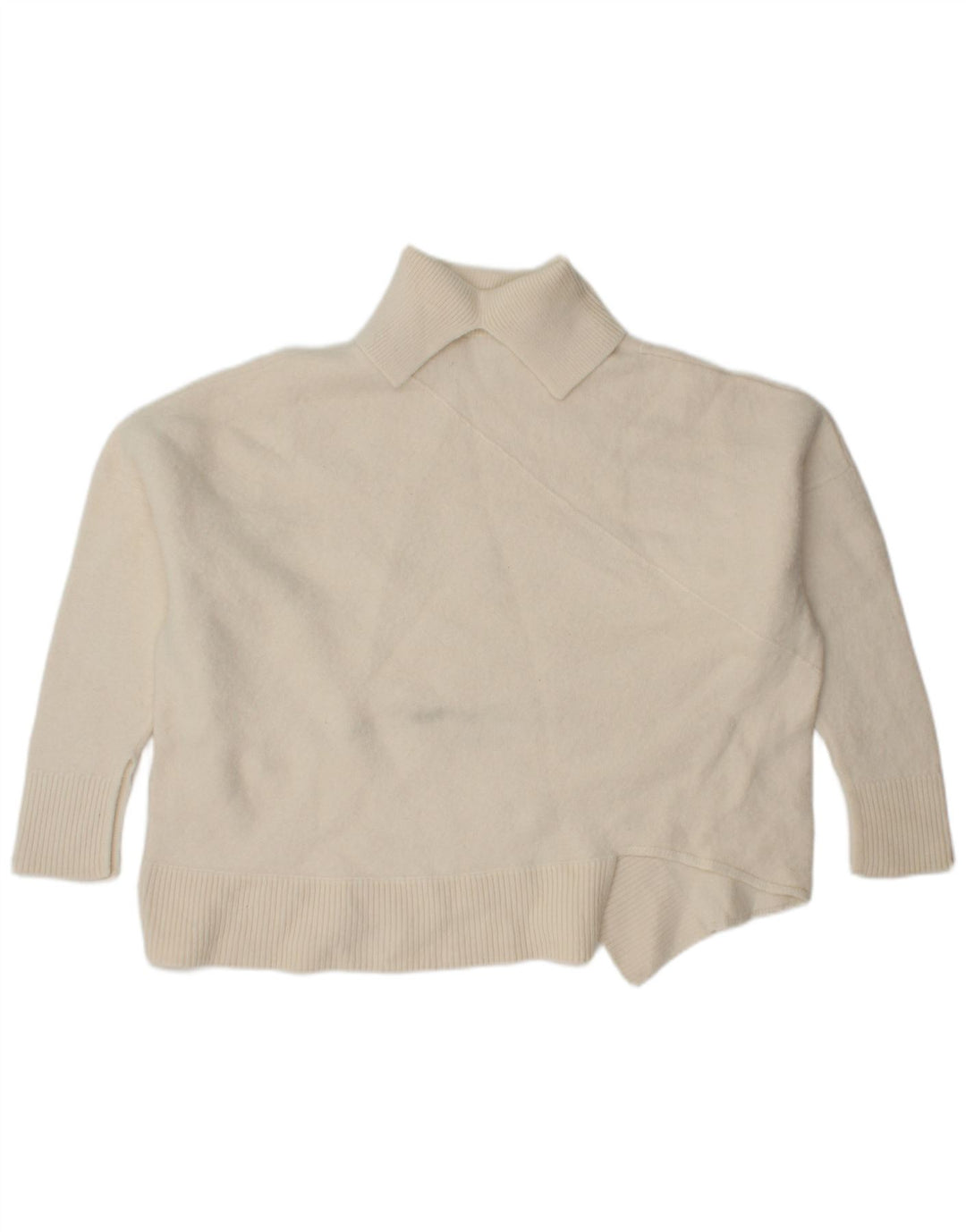 Cos Γυναικείο πουλόβερ με λαιμόκοψη μεγάλου μεγέθους UK 14 Μεσαίο λευκό μαλλί