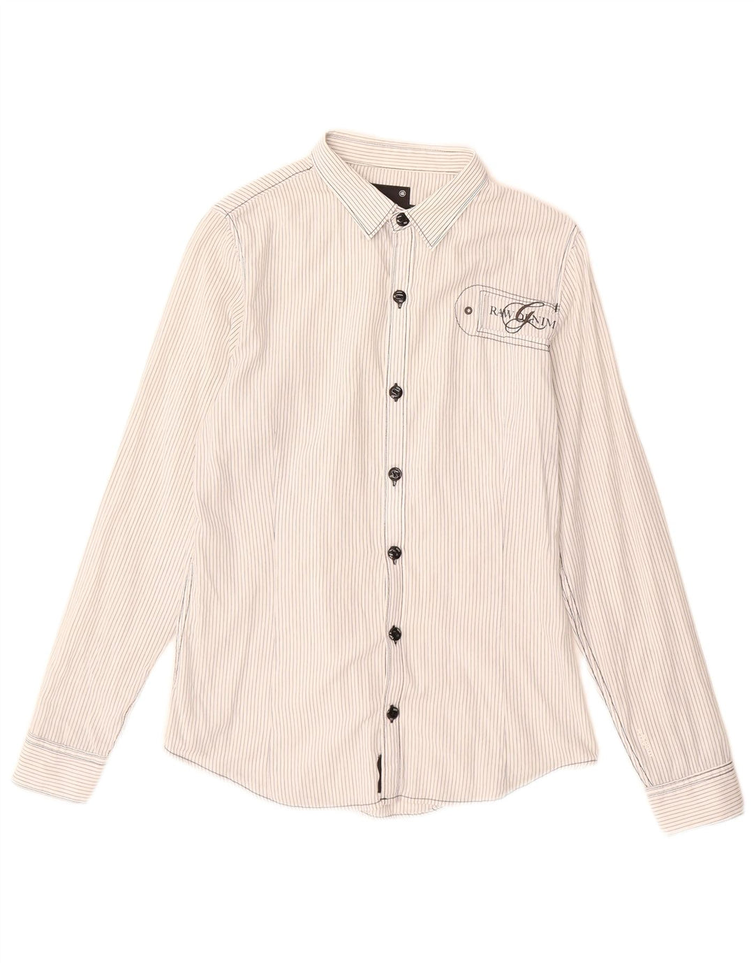 Γυναικείο γραφικό πουκάμισο G-Star UK 14 Βαμβακερό μεσαίο λευκό ρίγες