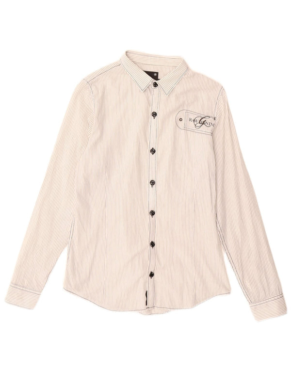 Γυναικείο γραφικό πουκάμισο G-Star UK 14 Βαμβακερό μεσαίο λευκό ρίγες