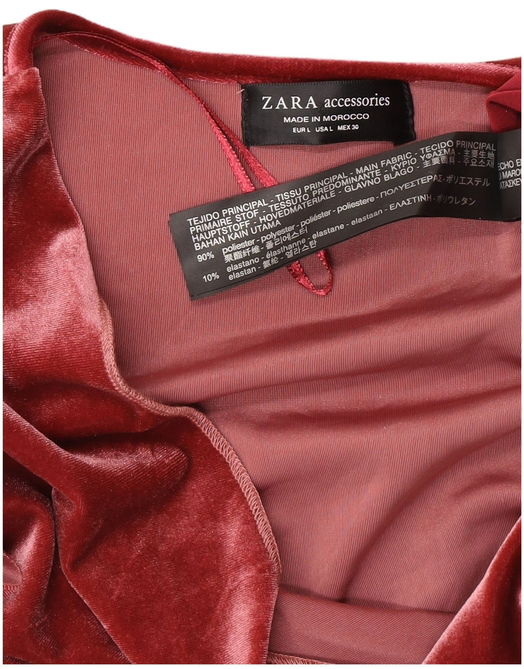 Zara Γυναικείο Βελούδινο Φορμάκι UK 16 Μεγάλο Ροζ Πολυεστέρας