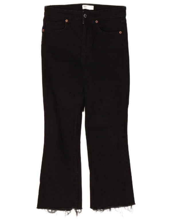 Zara γυναικείο ψηλόμεσο μποτάκι τζιν EU 38 Small W28 L25 μαύρο βαμβακερό