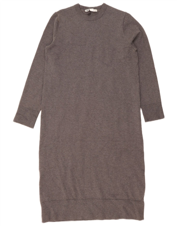 Γυναικείο φόρεμα ZARA UK 14 Large Grey Viscose