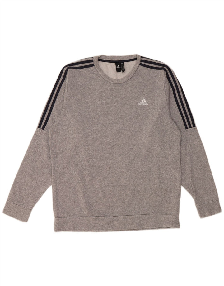 Ανδρικό φούτερ Adidas Jumper με μεγάλο γκρι βαμβακερό φούτερ