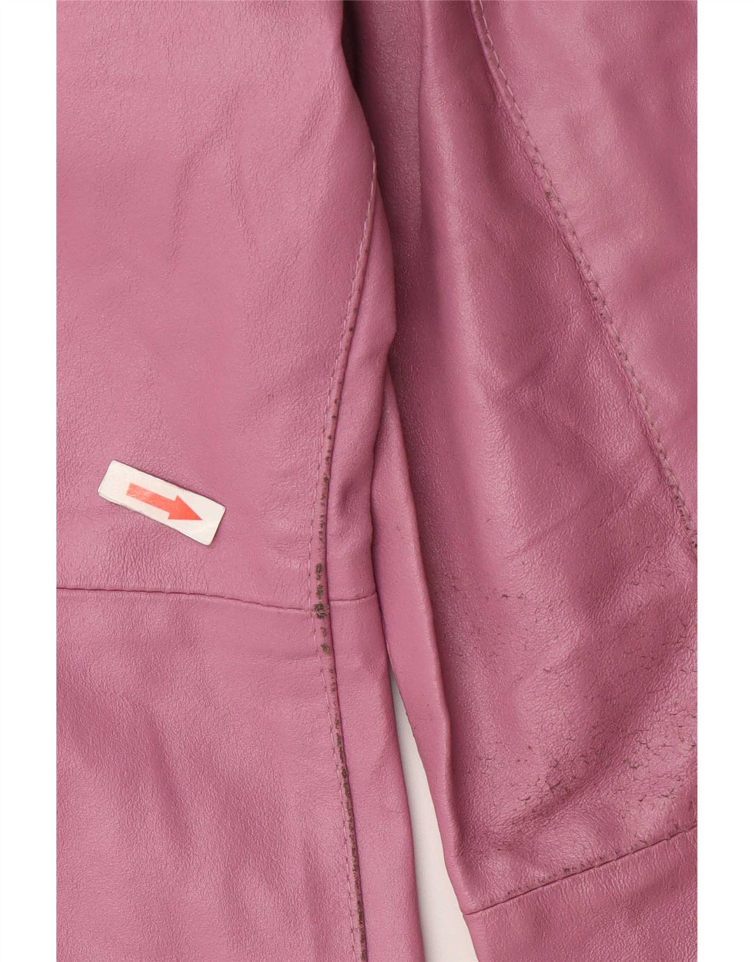 Vintage γυναικείο δερμάτινο παλτό UK 12 Medium Pink