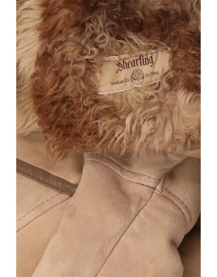 Vintage γυναικείο παλτό Shearling UK 14 Medium Brown Shearling
