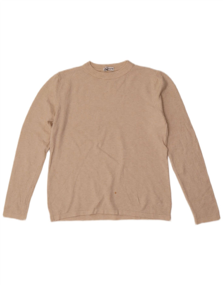 Zara Γυναικείο πουλόβερ με λαιμόκοψη UK 10 Small Off White