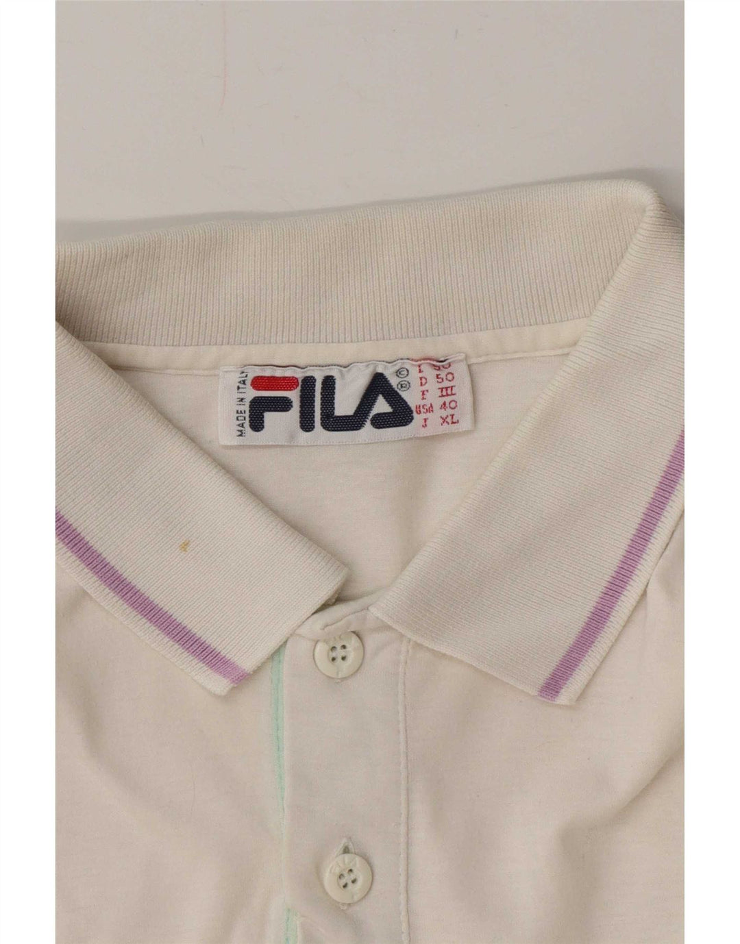 Fila Ανδρικό Πόλο Μπλουζάκι IT 50 Medium White