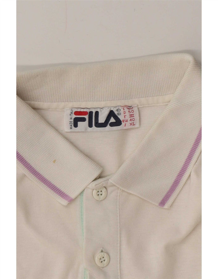 Fila Ανδρικό Πόλο Μπλουζάκι IT 50 Medium White