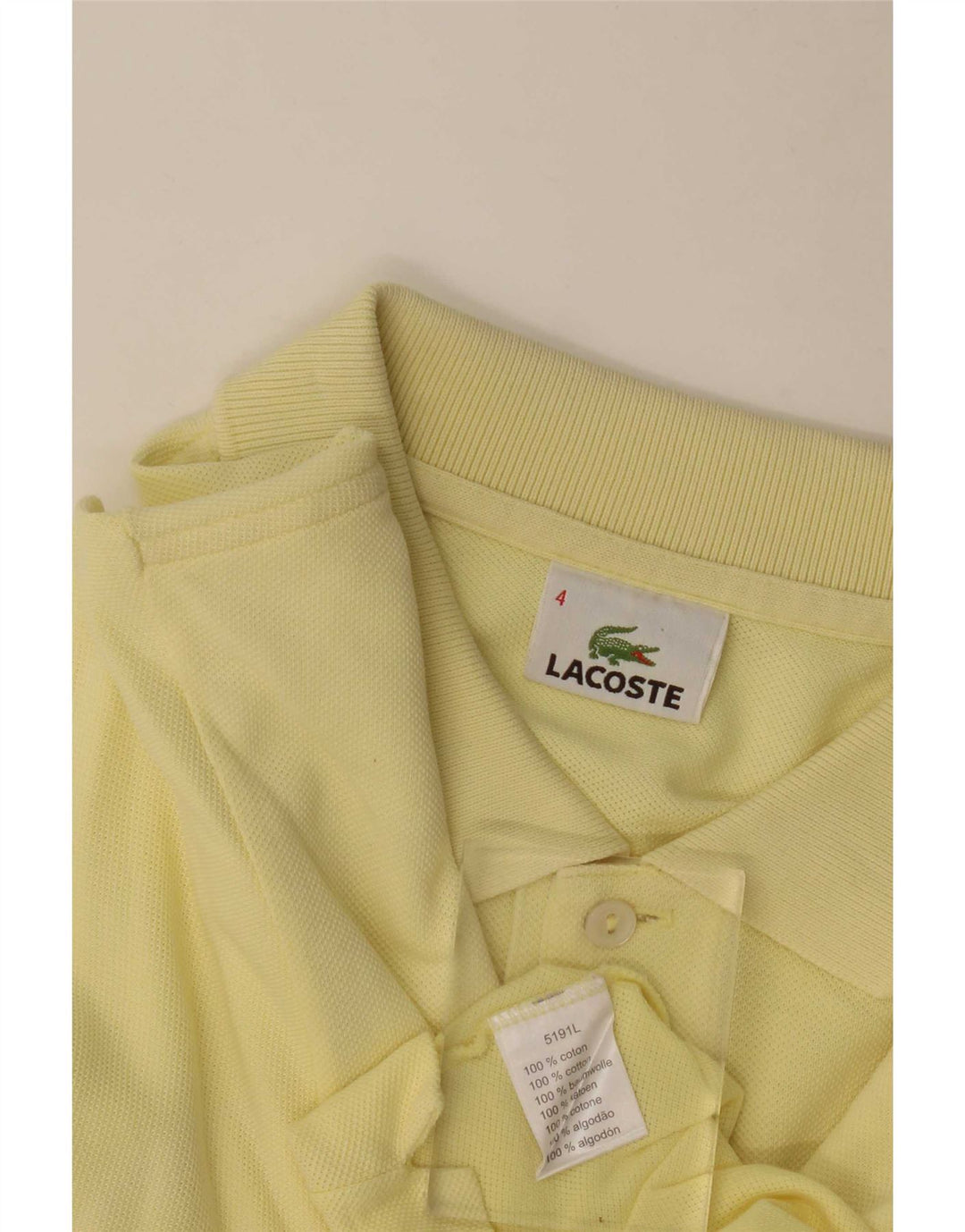 Ανδρικό πουκάμισο πόλο Lacoste Νούμερο 4 Μεσαίο κίτρινο βαμβακερό