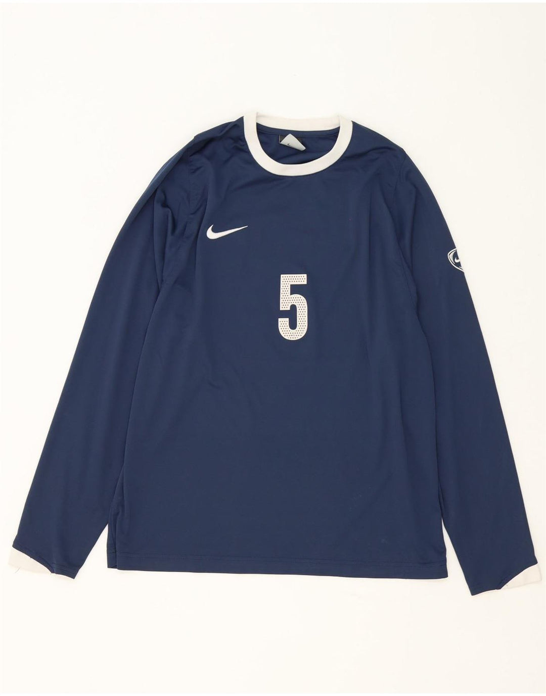 Ανδρικό γραφικό μπλουζάκι Nike μακρυμάνικο UK 39/41 Μεσαίο μπλε ναυτικό πολυεστέρας