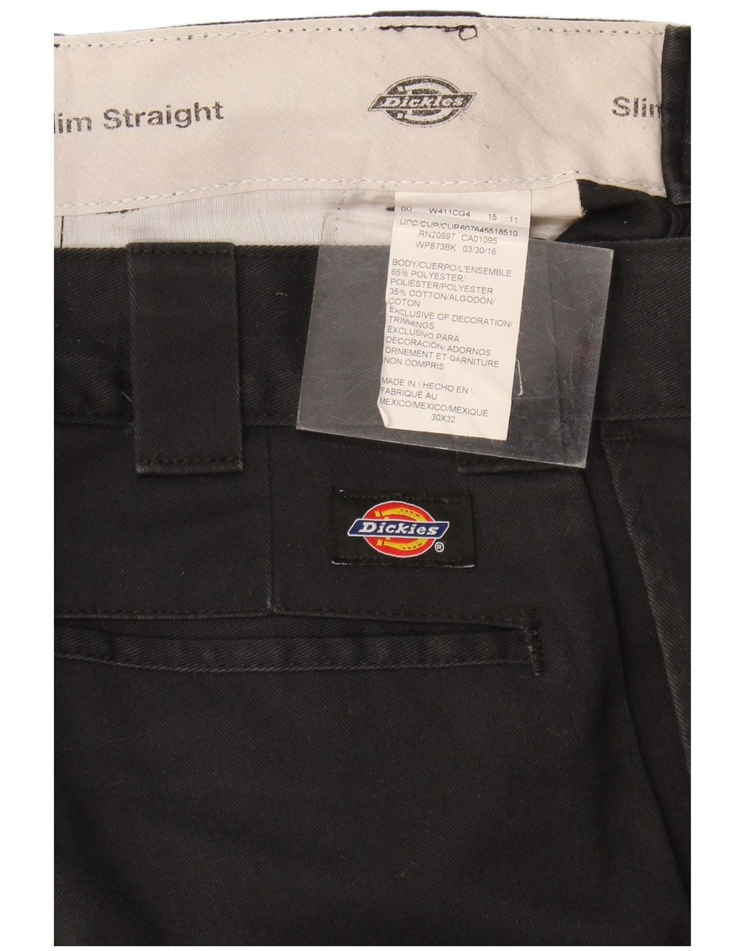 Dickies Ανδρικό ίσιο παντελόνι Chino W30 L32 Μαύρο πολυεστέρα