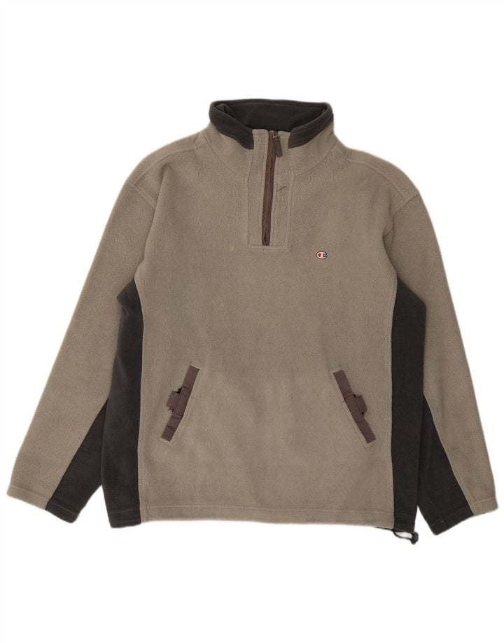 Champion Ανδρικό φερμουάρ Fleece Jumper με μεγάλο γκρι χρώμα