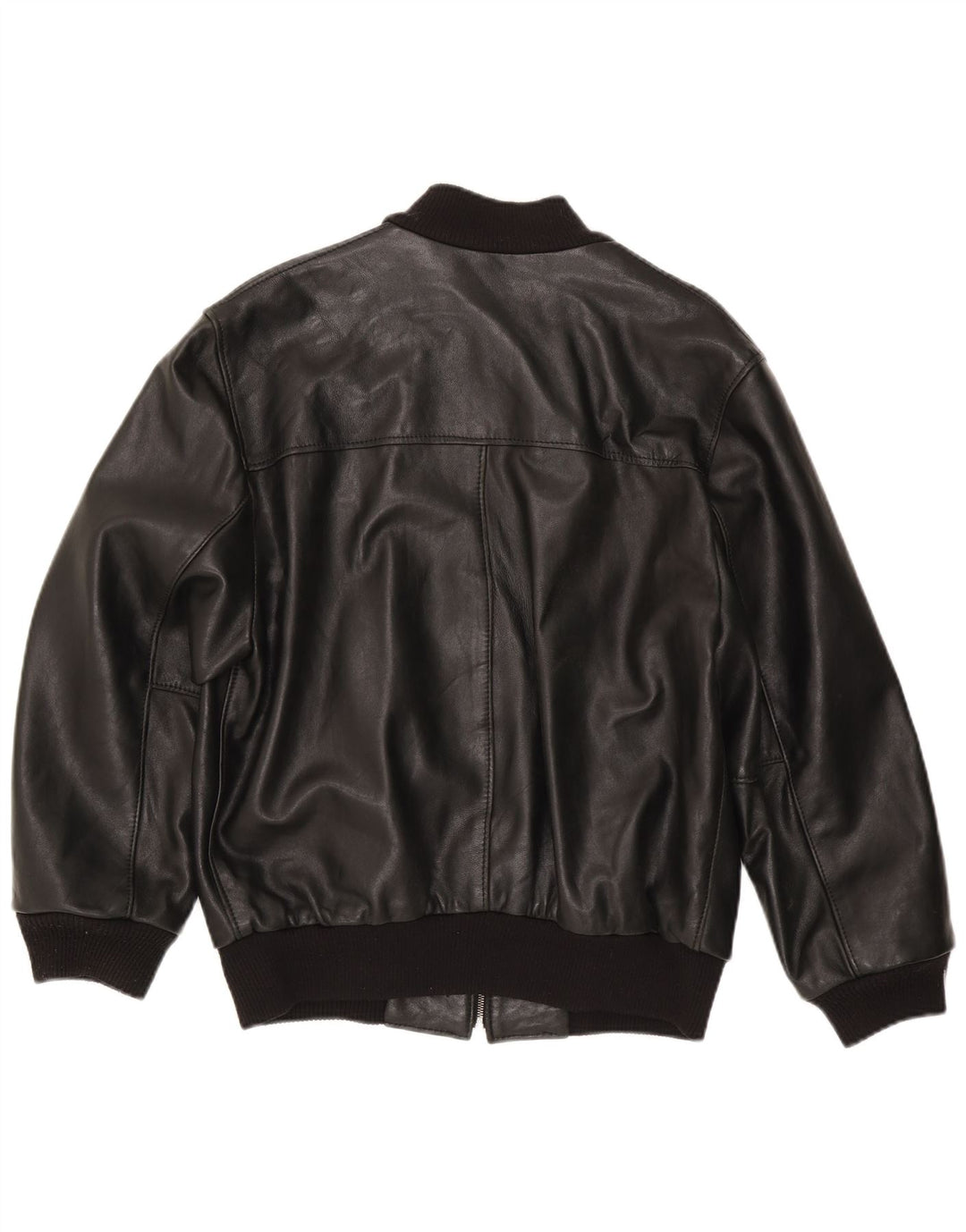 Vintage Ανδρικό Bomber Δερμάτινο Μπουφάν UK 38 Medium Μαύρο
