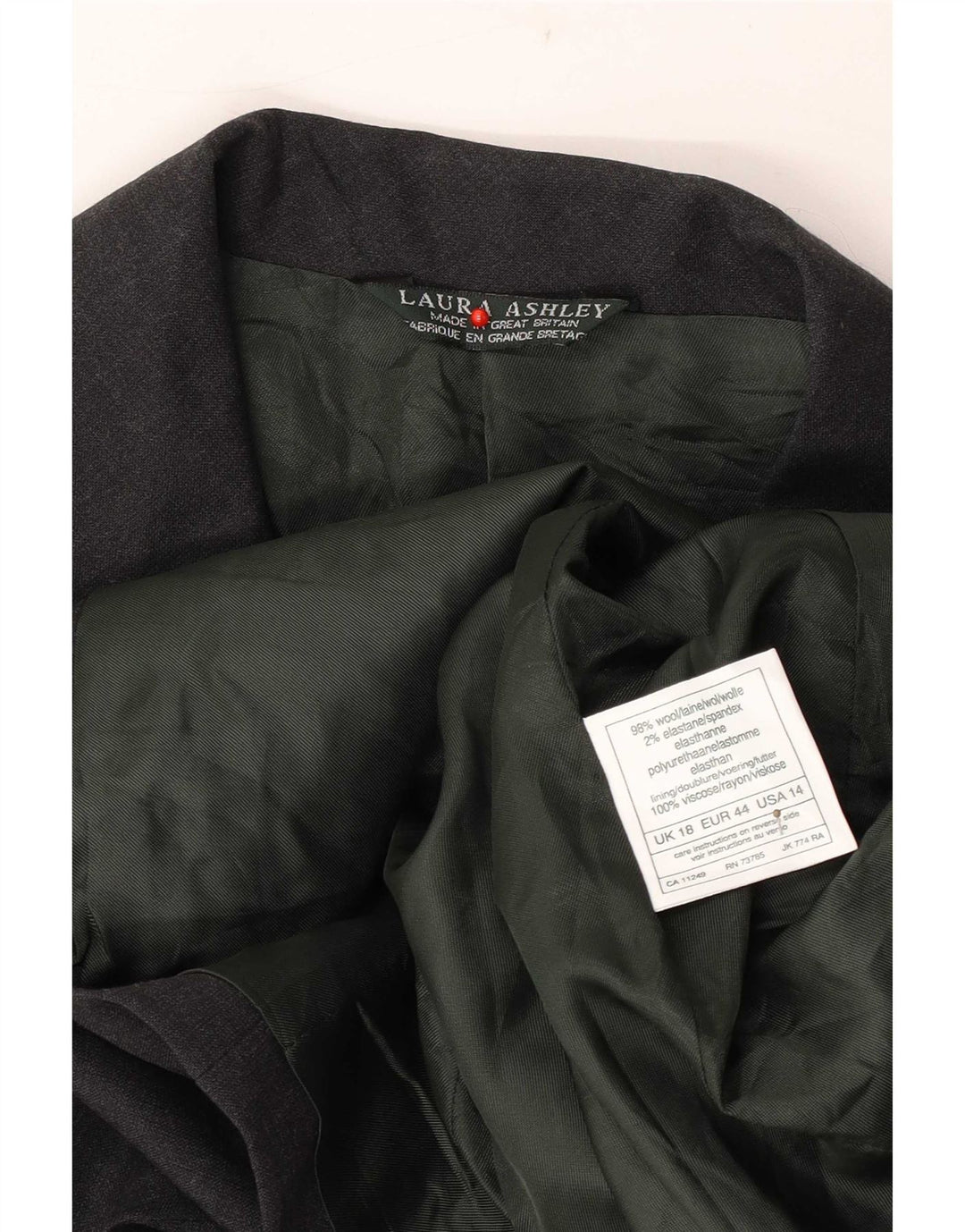 Laura Ashley Γυναικείο σακάκι 5 κουμπιών UK 18 XL γκρι μαλλί