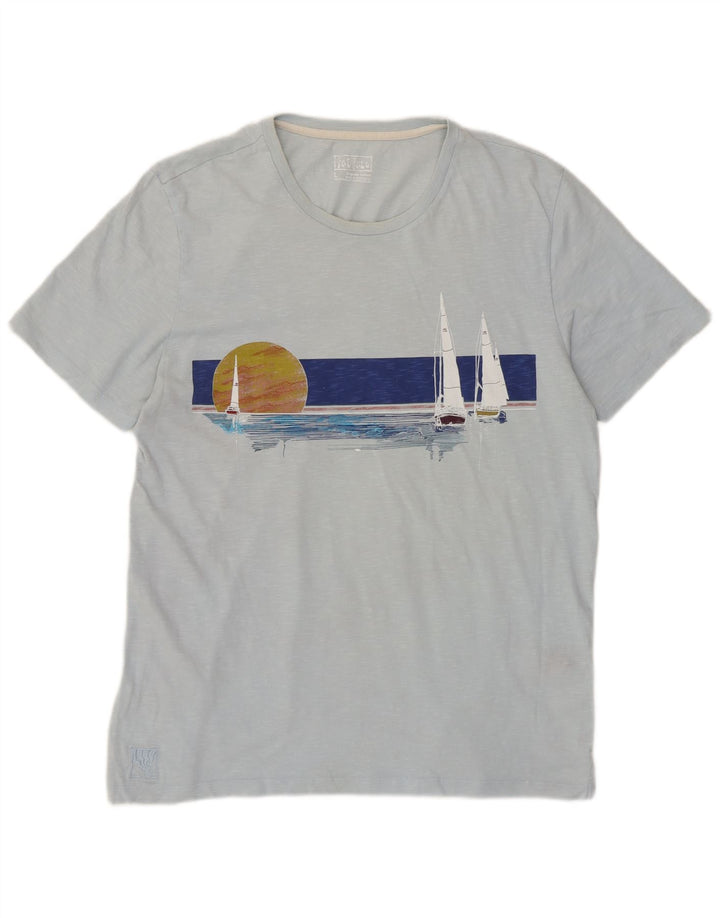Ανδρικό γραφικό T-Shirt Fat Face Top μεγάλο μπλε βαμβακερό