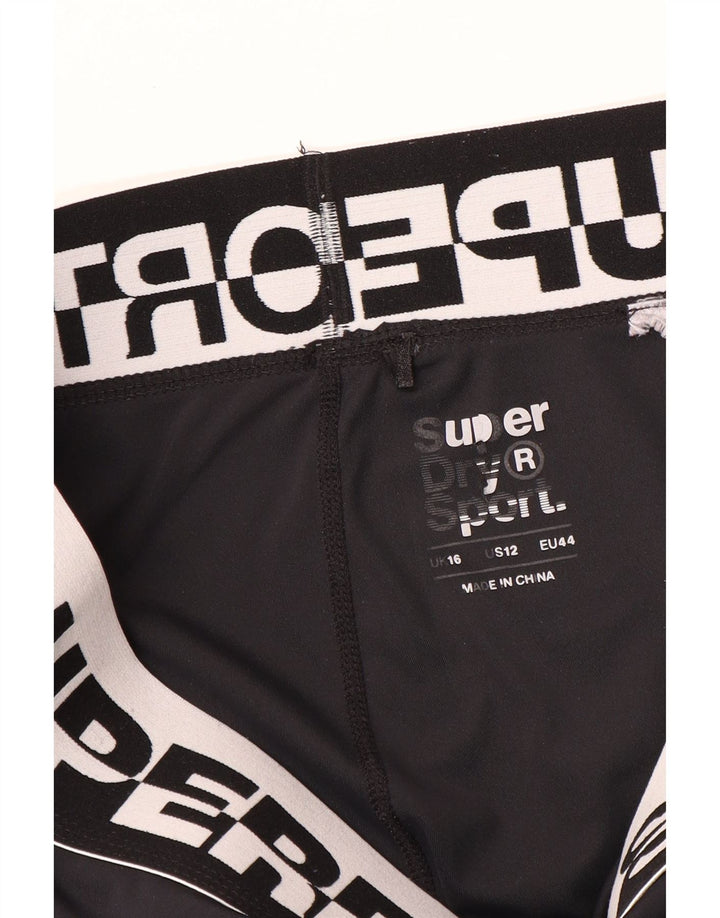 Superdry Γυναικεία γραφικά Crop κολάν UK 16 Large Black