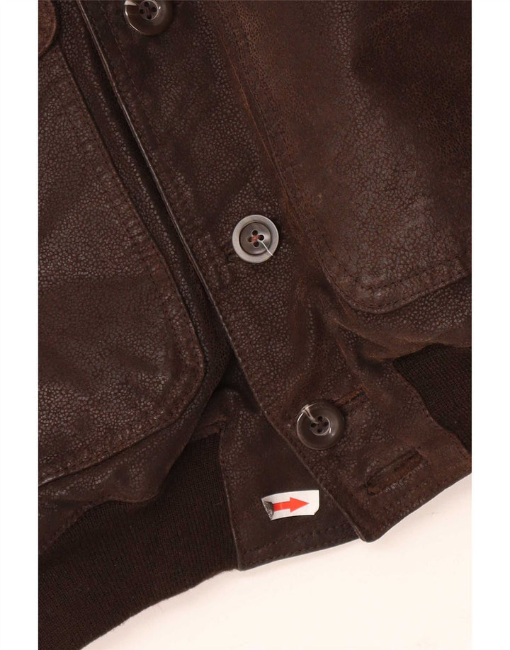 Vintage Ανδρικό Bomber Δερμάτινο Μπουφάν IT 48 Μεσαίο Καφέ