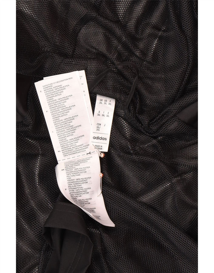 Ανδρικό μπουφάν βροχής με κουκούλα ADIDAS 46 3XL μαύρο πολυεστέρα