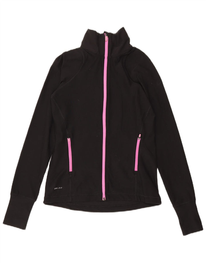 Γυναικεία αθλητική φόρμα Nike Dri Fit Top Jacket UK 12 Medium Black Polyester