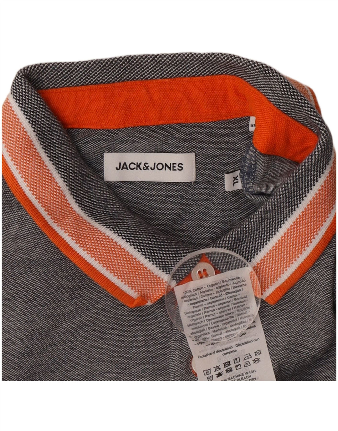 Ανδρικό μπλουζάκι πόλο Jack & Jones XL Γκρι βαμβακερό