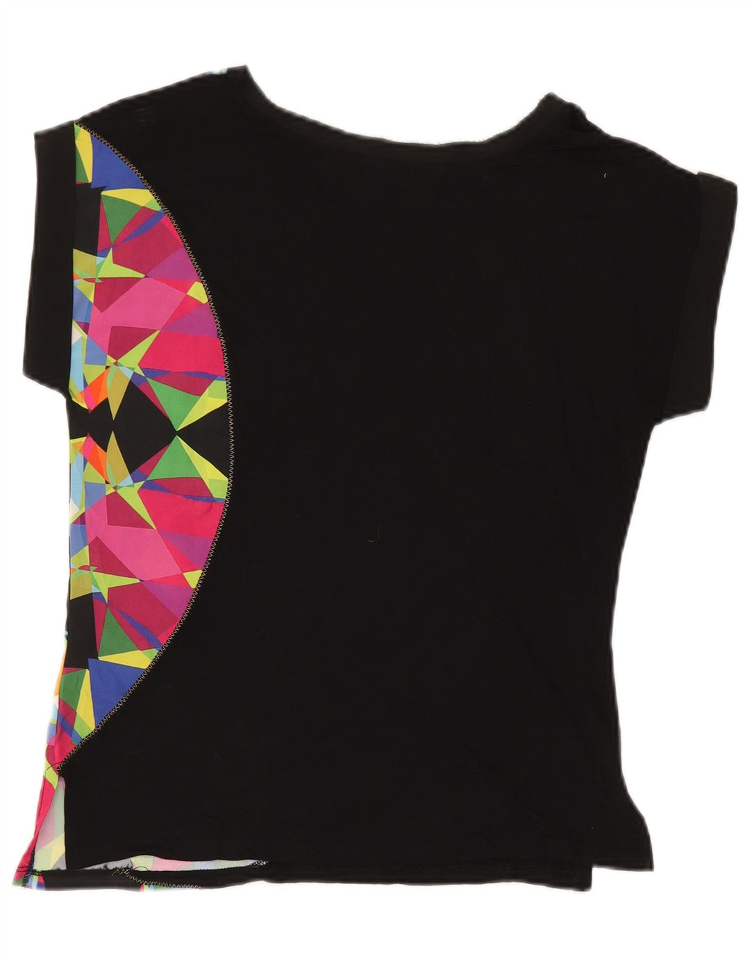 Desigual Γυναικείο T-Shirt Top UK 12 Medium Black Geometric