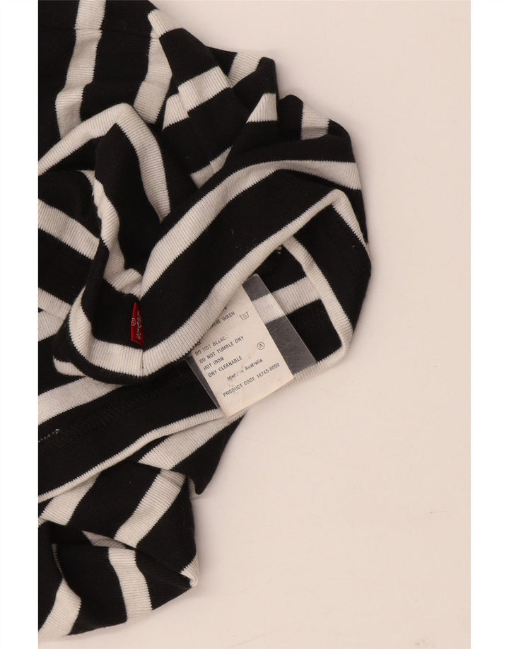 Levi's Womens Crop Halter Top UK 8 Small Black ριγέ βαμβακερό